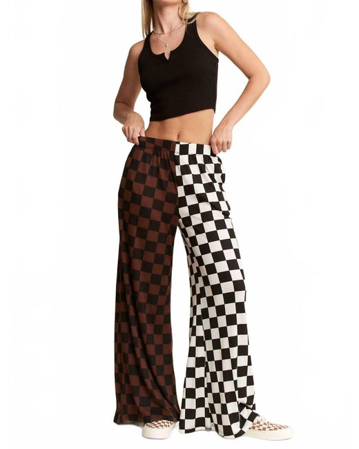 Jade By Jane Black Split Decision Checkered Pants