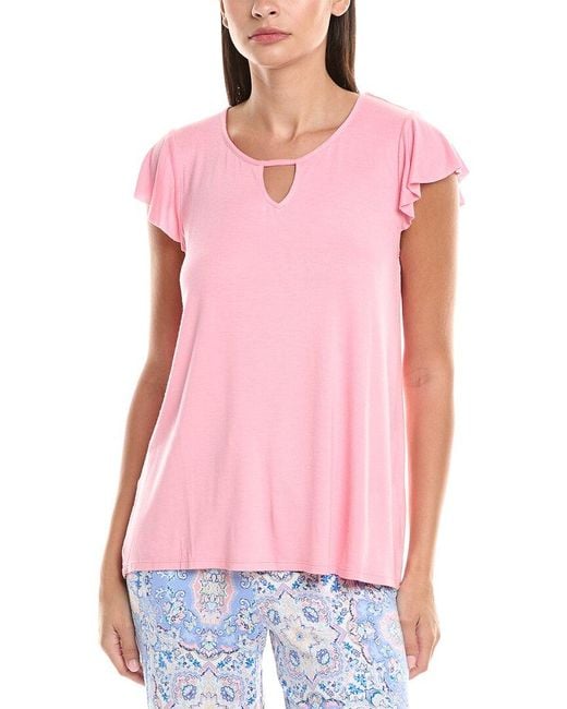Ellen Tracy Pink 2Pc Top & Short Pajama Set