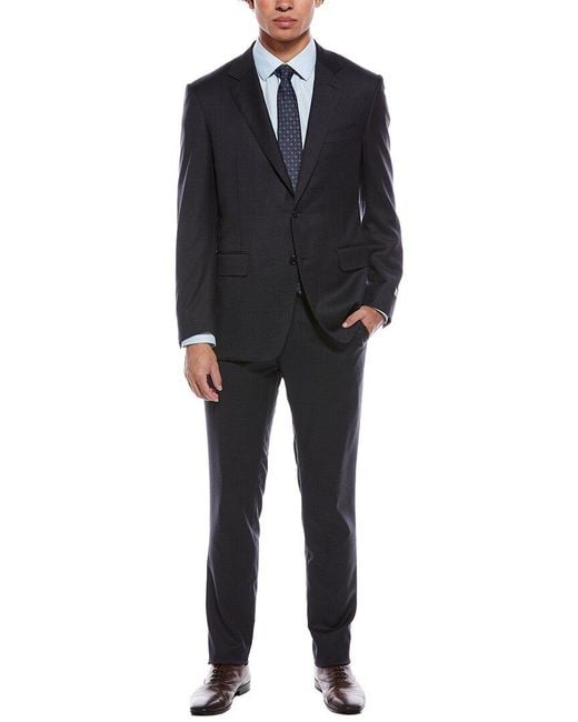 Canali Black 2Pc Wool Suit for men