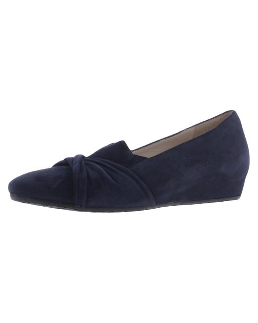 Amalfi by Rangoni Blue Valeria Leather Slip On Loafers