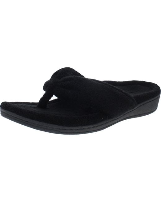 Vionic Black Gracie Comfy Slip On Thong Slippers
