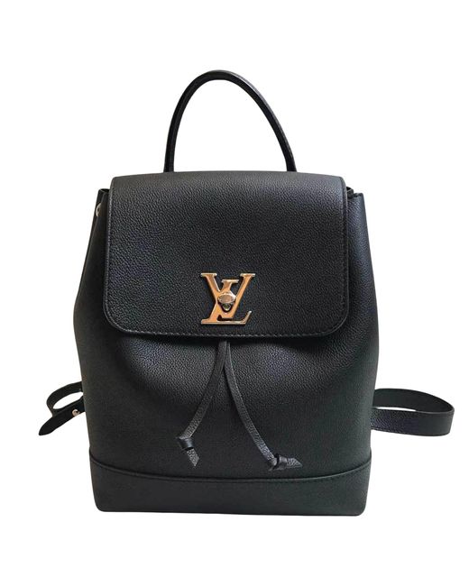 Louis Vuitton Black Lockme Leather Backpack Bag (pre-owned)