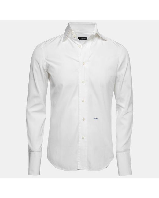 DSquared² Men's White Cotton Button Front Shirt
