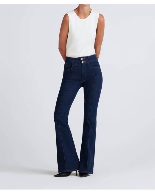 10 Crosby Derek Lam Blue High Rise Flare Jeans With Pintuck