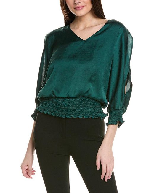Vince Camuto Green Cutout Sleeve Top