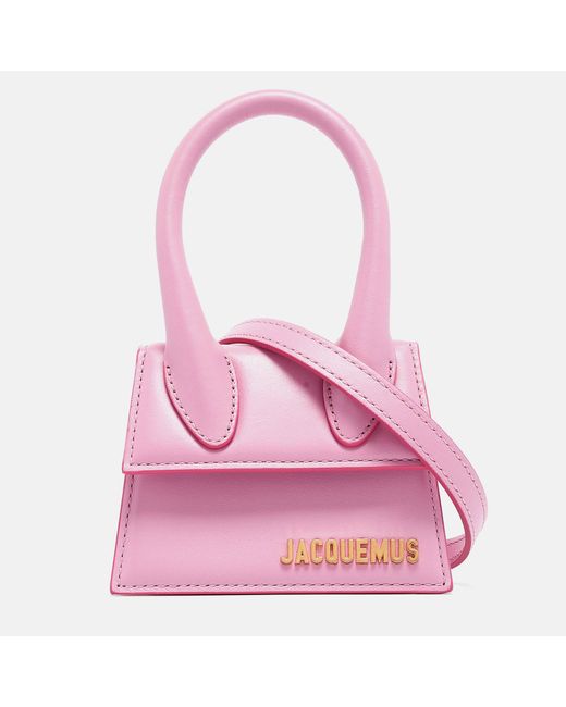 Jacquemus Pink Leather Mini Le Chiquito Top Handle Bag