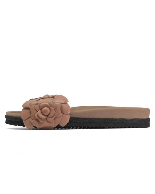 Roam Brown Fleur Slides