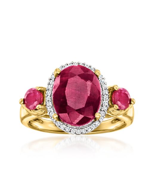 Ross-Simons Pink Ruby Ring With . Diamonds