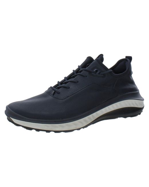 Ecco Blue Leather Casual And Fashion Sneakers for men