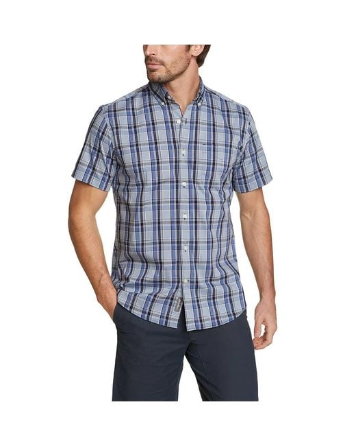 Eddie Bauer Blue Short-sleeve Getaway Flex Shirt for men