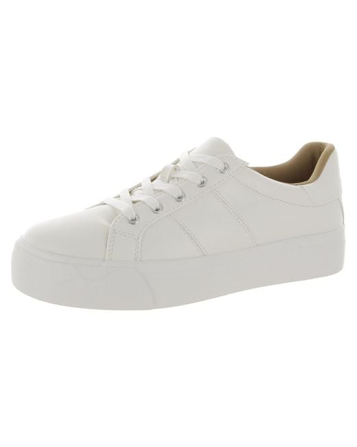 DV by Dolce Vita White Vent Faux Leather Lifestyle Casual And Fashion Sneakers