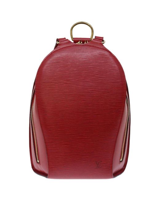 Louis Vuitton Red Mabillon Leather Backpack Bag (pre-owned)