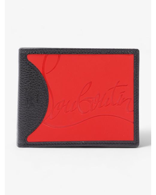 Christian Louboutin Red Coolcard Logo-plaque Bifold Wallet / Calfskin Leather for men