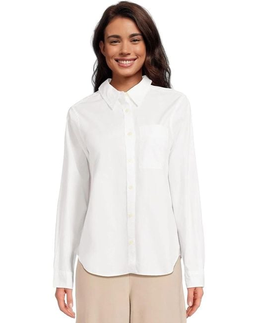 ll bean white dress shirt Vintage LL Bean Button Up Dress Shirt Men's Size 16-36 Long Sleeve White