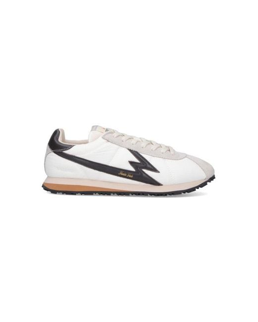 MOA White Low-Profile Sneakers With Lightning Bolt Accents for men