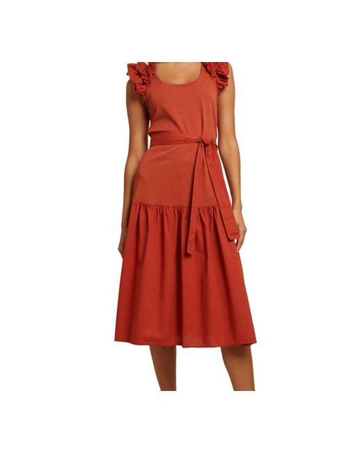 Nation Ltd Red Everleigh Frilly Dress