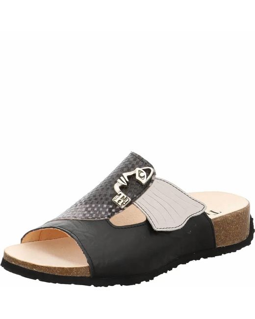 Think! Black Mizzi Face Sandals