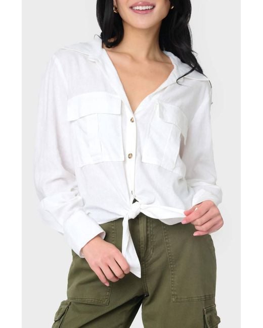 Sanctuary White Utility Pocket Shirt