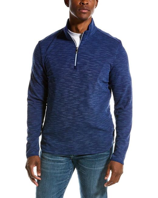 Robert Graham Blue Classic Fit Speilberg 1/4-zip Sweater for men