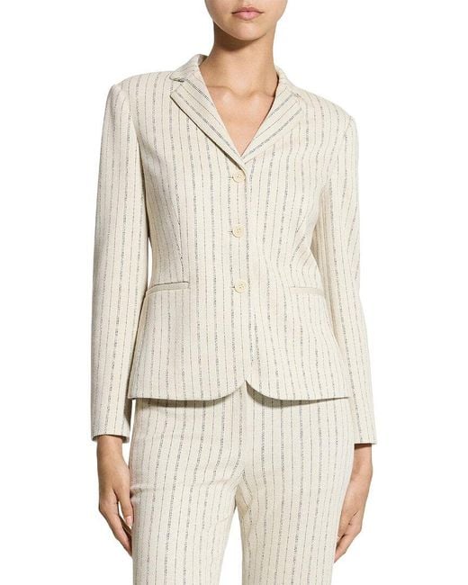 Theory White Shrunken Suit Jacket