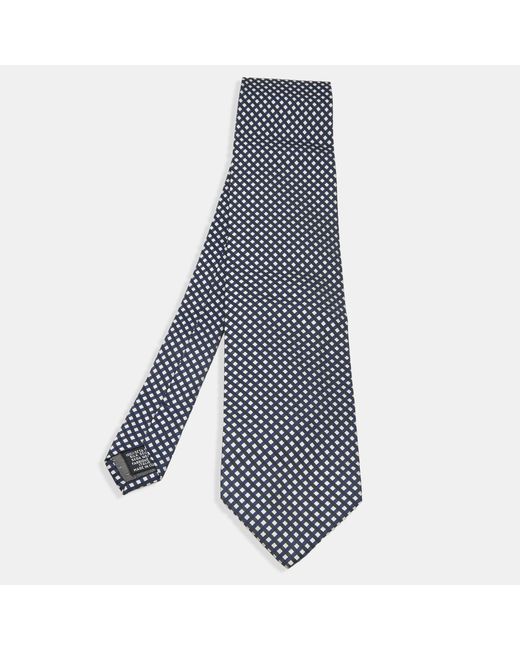 Gianfranco Ferré Blue Checkered Silk Tie for men