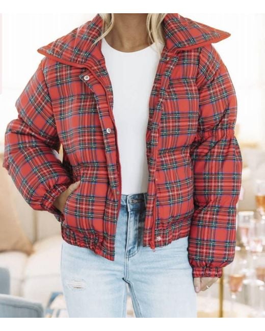 TCEC Red Casual Puffer Jacket
