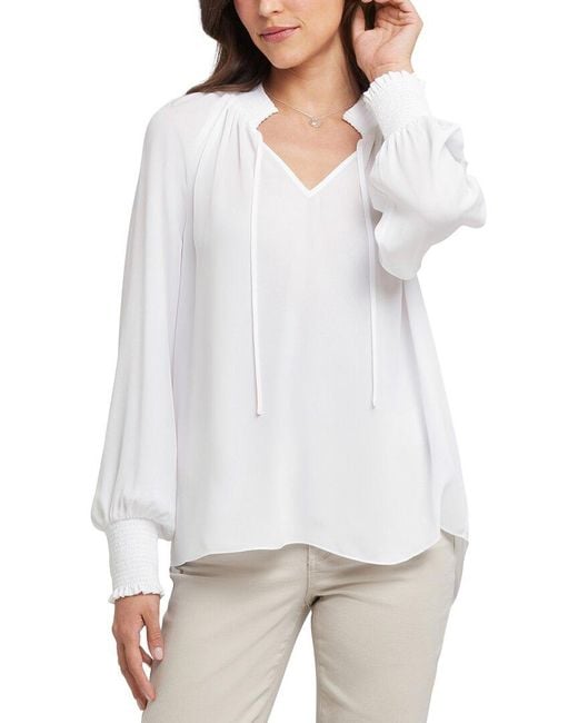 NYDJ White Gemma Blouse