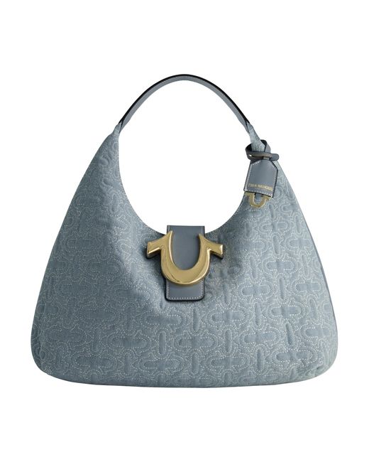True Religion Blue Quilted Horseshoe Large Denim Hobo
