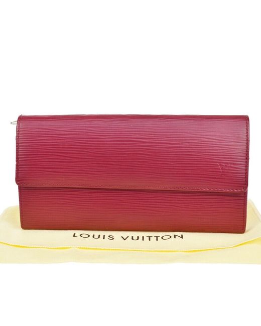 Louis Vuitton Red Portefeuille Sarah Leather Wallet (pre-owned)