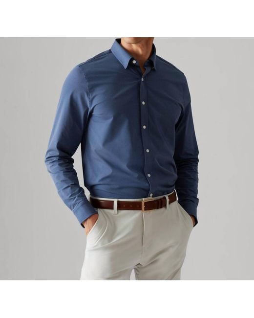 Rhone Blue Commuter Shirt-slim Fit for men