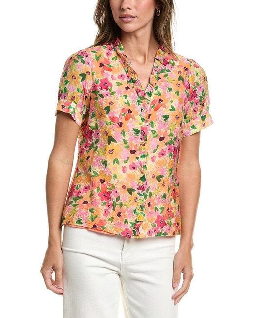 Cece Red V-Neck Top