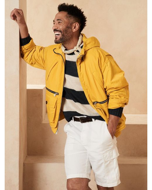 Banana Republic Br Archives Hooded Nylon Jacket in Yellow for Men Lyst