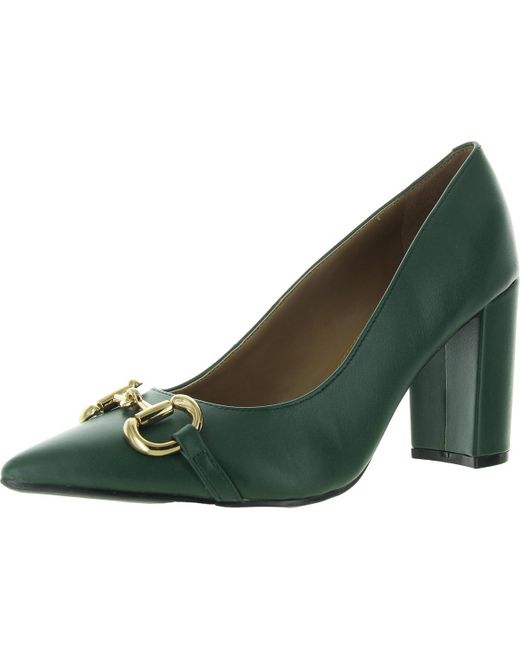 Marc Fisher Green Gruff Faux Leather Pointed Toe Pumps