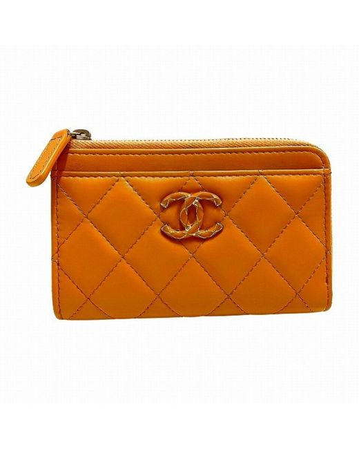 Chanel Orange Leather Wallet (pre-owned)