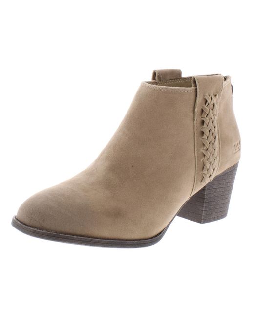 Billabong Natural In The Deets Faux Suede Round Toe Booties