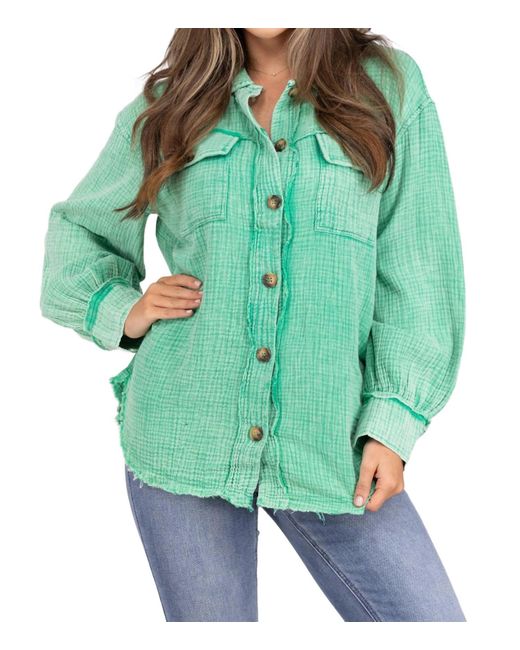 Odd Green My Kind Of Textured Lightweight Shacket
