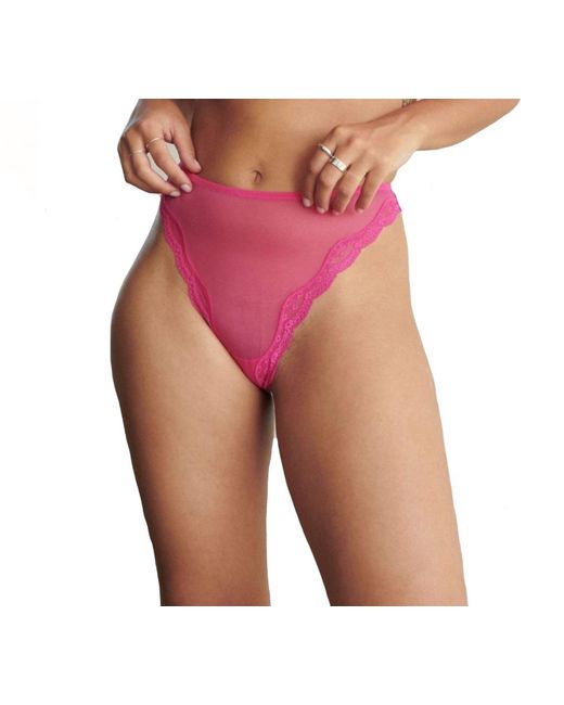 Blush Lingerie Pink Lotus High Leg Thong Panty