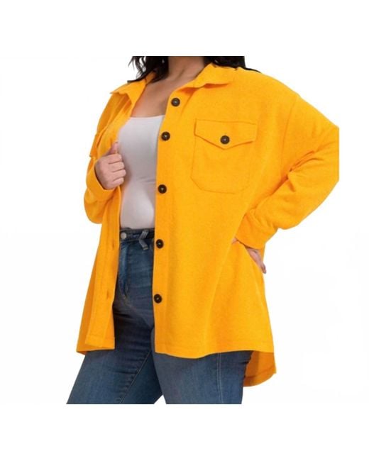 Zenana Orange Lightweight Waffle Shacket