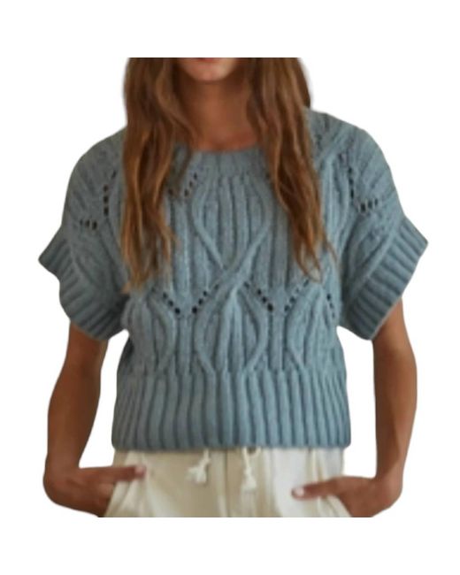By Together Green Allison Short Sleeve Sweater