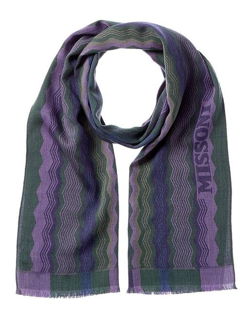 Missoni Blue Wool Scarf