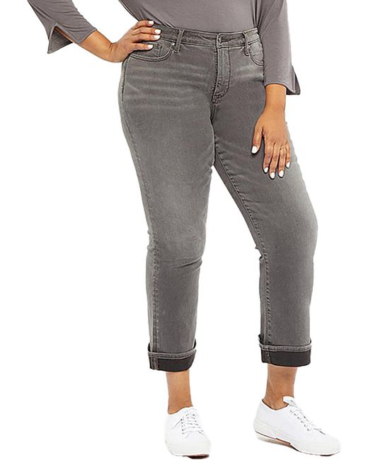 NYDJ Gray Plus Barbara Ankle Slimming Bootcut Jeans