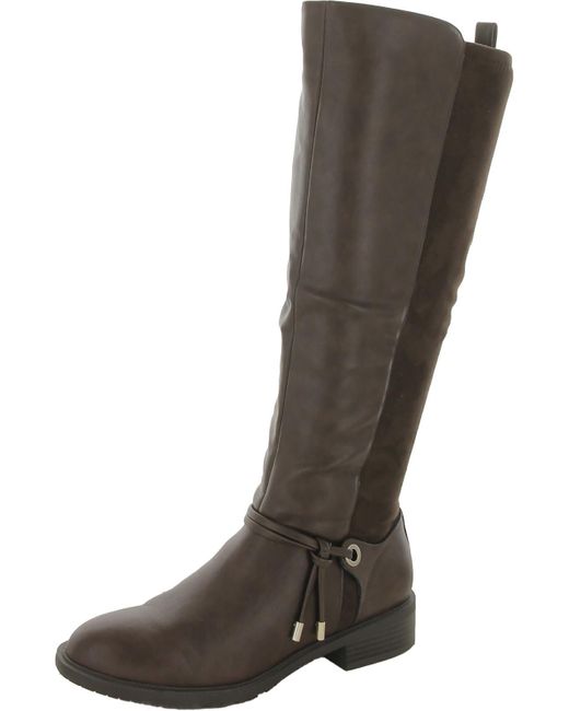 Style & Co. Gray Verrlee Faux Leather Riding Knee-high Boots
