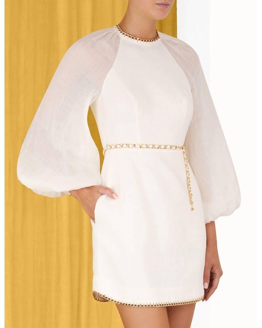 Zimmermann Rouleau Chain Mini Dress in Natural Lyst