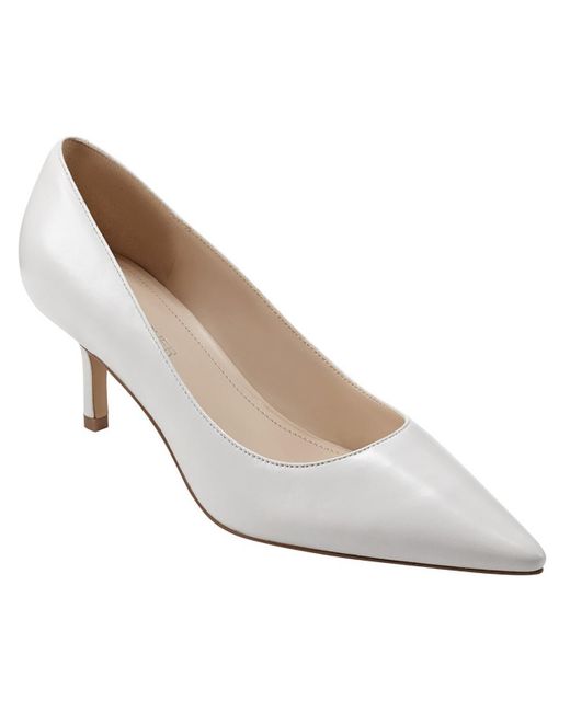 Marc Fisher White Alola Leather Slip On Pumps