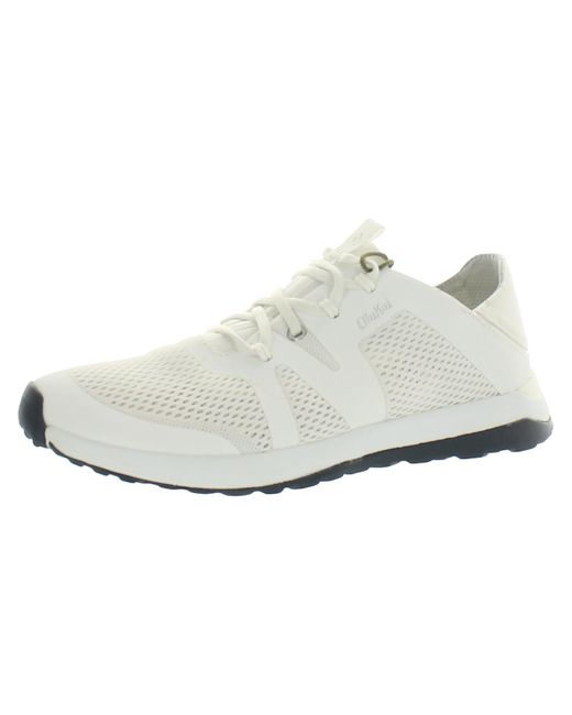 Olukai White Huia Lace-up Manmade Running & Training Shoes