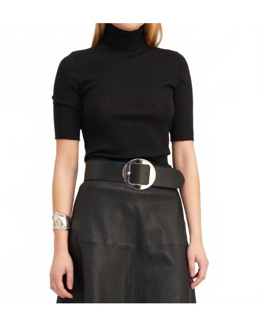 SPRWMN Black Turtleneck Top