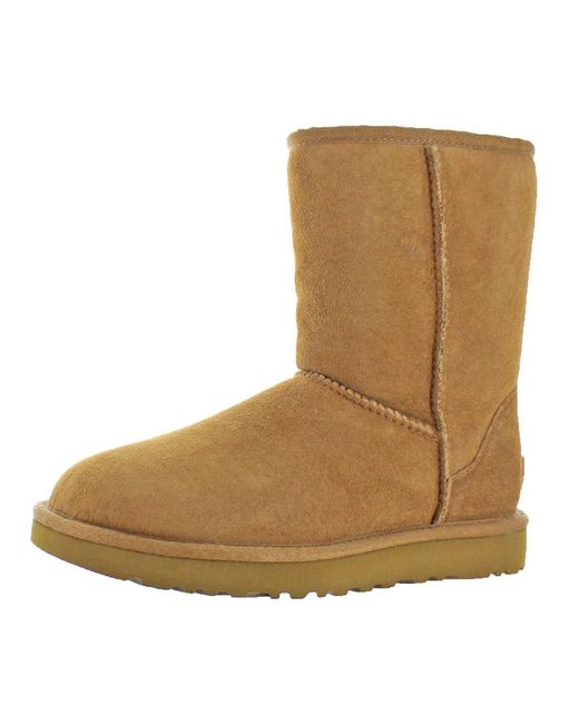 Ugg Brown Classic Short Ii Lined Suede Casual Boots