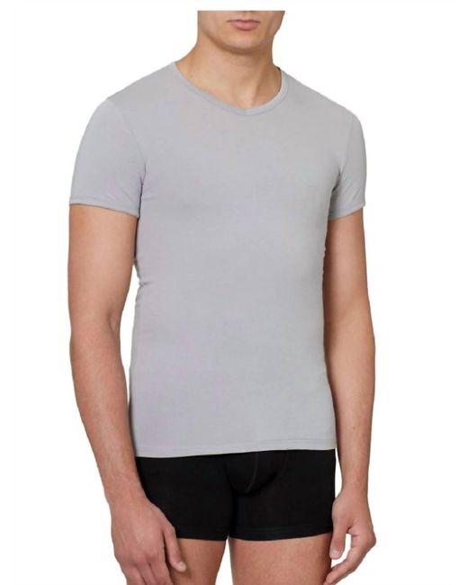 Versace Gray Cotton V-neck Medusa Undershirt T-shirt for men
