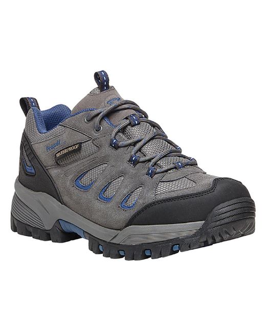 Propet Gray Ridge Walker Low Leather Waterproof Walking Shoes for men
