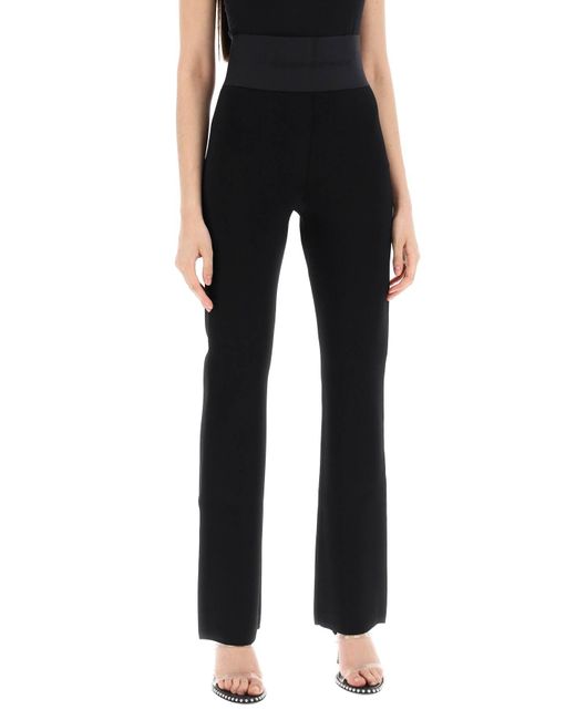 Alexander Wang Black Flared Pants With Branded Stripe
